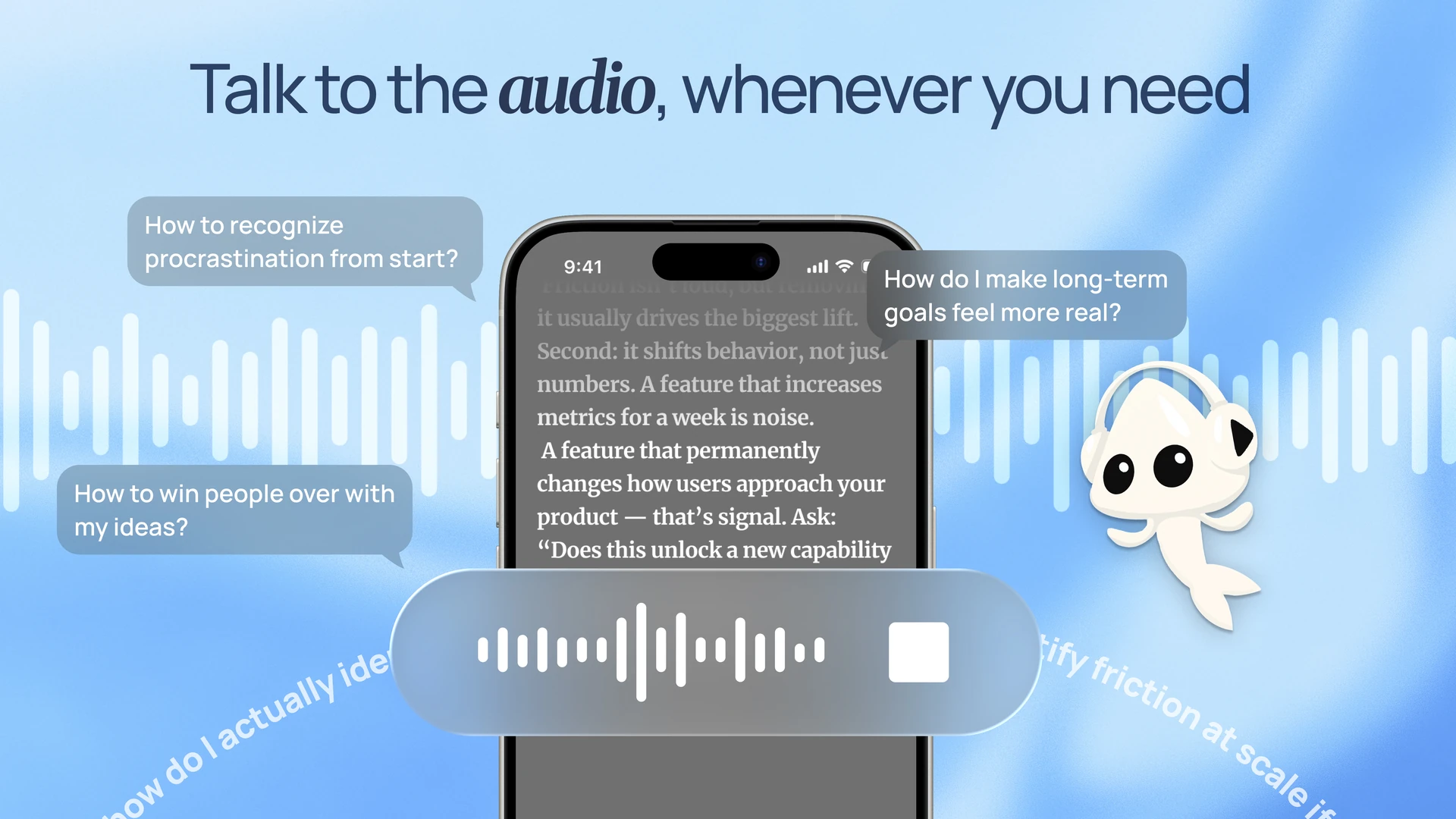 BeFreed interactive AI audio for Q&A with lessons—a standout Deepstash alternative capability