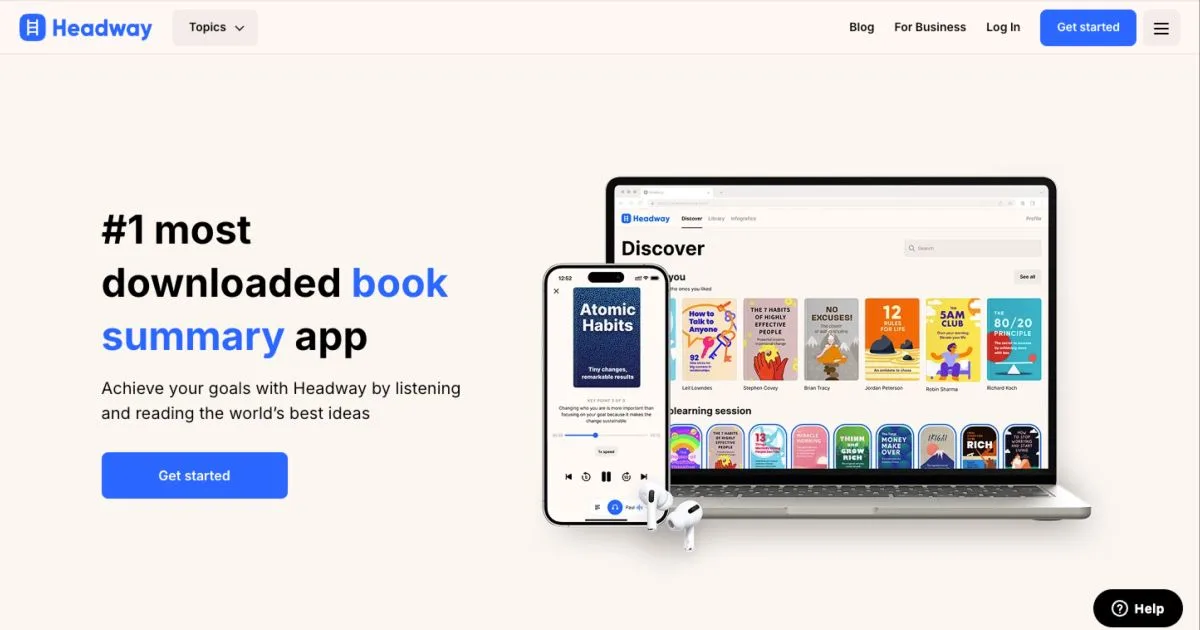 Headway book summary and learning app interface (source: og:image)