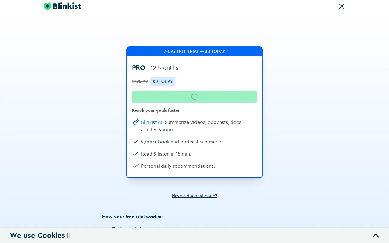 Blinkist pricing plans for 2026
