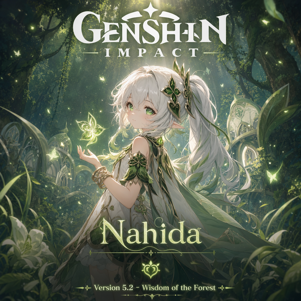 GPT Image 2 Genshin Impact poster with accurate text and anime style