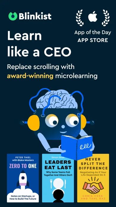 Official Blinkist app preview highlighting fast microlearning - Shortform vs Blinkist